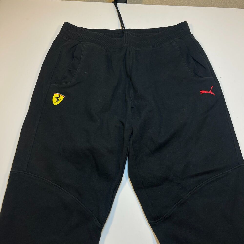 PUMA Ferrari Joggers Sweat Pants Sweatpants Sz Mens L Black